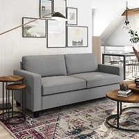 Canapé trois places rembourré en tissu aspect lin Georgia de CorLiving pour adulte