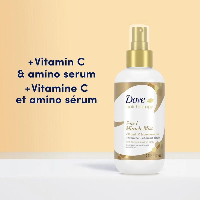 Dove + Vitamin C & Amino Serum 7-in-1 Miracle Mist Leave-In Multitasking Hair Spray, 221ml Leave-In Hair Spray