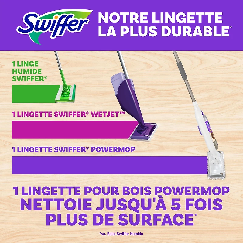 Recharges de coussins nettoyants pour le nettoyage des planchers en bois Swiffer SuperVadrouille 5CT