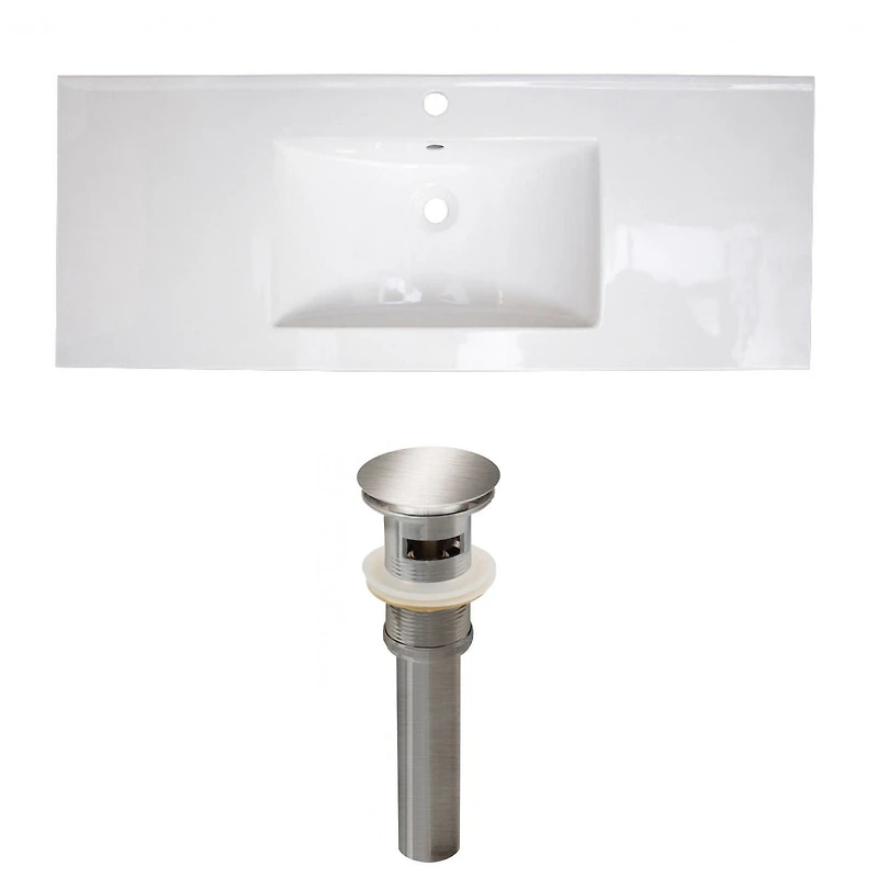 American Imaginations 59-in. W 3H8-in. Ceramic Top Set In White Color AI-23945