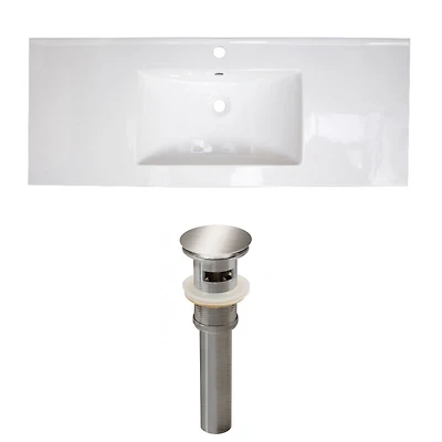 American Imaginations 59-in. W 3H8-in. Ceramic Top Set In White Color AI-23945