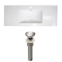 American Imaginations 59-in. W 3H8-in. Ceramic Top Set In White Color AI-23945