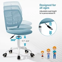 Homy Casa Kids Folding Study Desk and Ergonomic Swivel Chair Set, Adjustable Seat Height, Game Table with Soft PVC Top