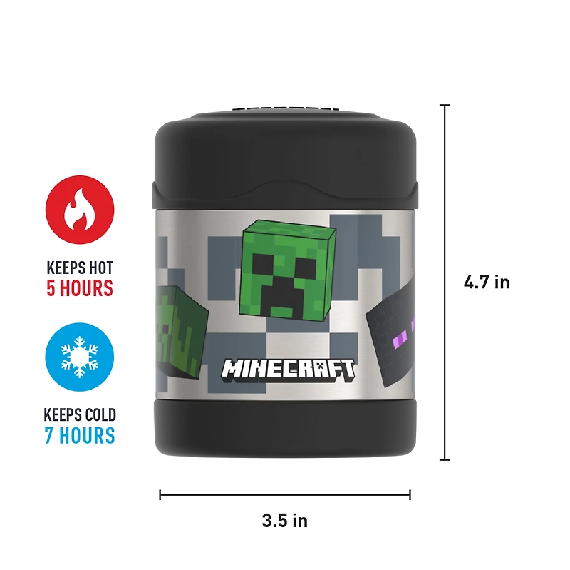 Thermos Kids Stainless Steel Vacuum Insulated FUNtainer Food Jar, 295 ml, Mincecraft, Minecraft FUNTAINER Food Jar