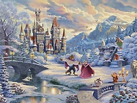 Ceaco - Thomas Kinkade Disney - L'enchantement hivernal de la Belle et la Bête - Puzzle 750 pièces