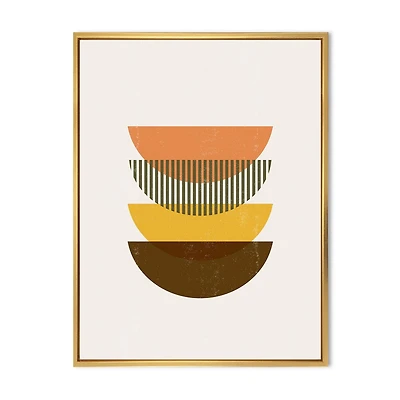 Designart Demi-lunes géométriques abstraites dans des tons de terre ART MURAL À CADRE FLOTTÉ