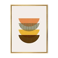 Designart Demi-lunes géométriques abstraites dans des tons de terre ART MURAL À CADRE FLOTTÉ