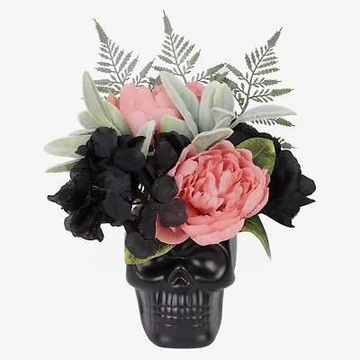 Halloween Pl Blk Skull Arrangemen
