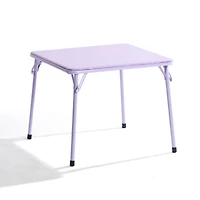 Homy Casa 5 Piece Foldable Kids Table and Chair Set, Compact Plastic Desk and Seat for Playroom Study Area, Purple