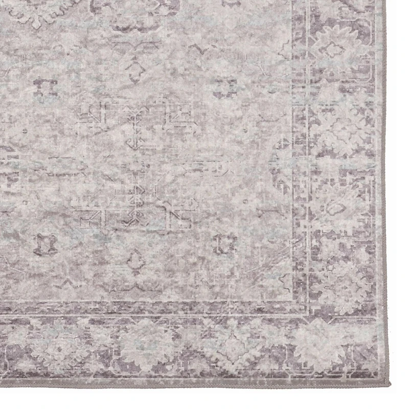 Tapis Emerald Farlin noir & ivoire de 6 pi 7 po x 9 pi 7 po