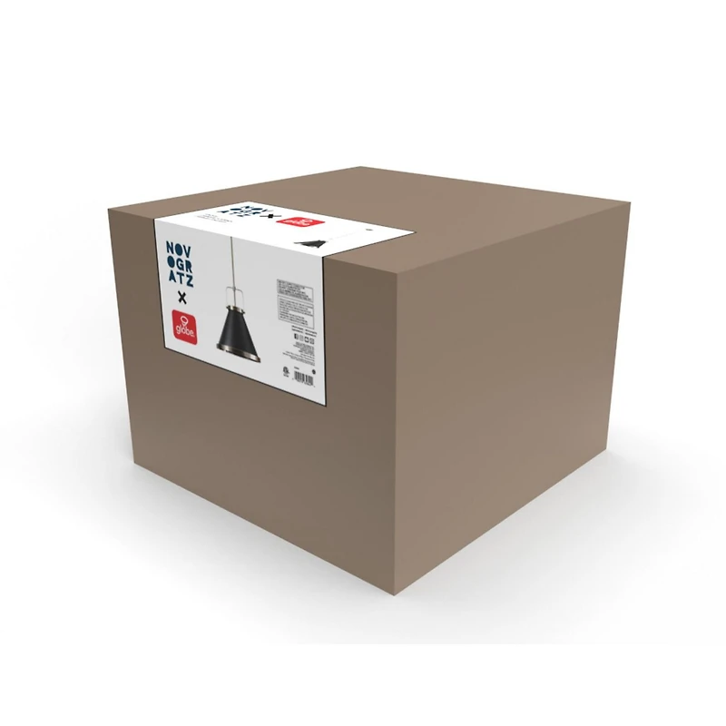 Novogratz x Globe Sophia 1-Light Pendant Lighting, Matte Black, Matte Brass Accents