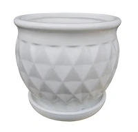 6" Diamond Belle Pot-White, Flower pot
