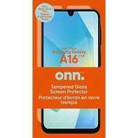 Onn. Premium Japanese Tempered Glass Screen Protector for Samsung Galaxy A16 with Easy Application Tray, Scratch & Impact Absorbing