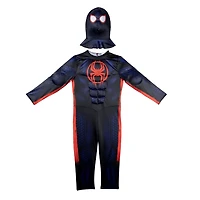 MARVEL Spider-Man: Miles Morales Official Youth Halloween Costume - Premium Quality Padded Jumpsuit with Pull On Fabric Mask (Large)