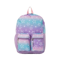 Jetstream Twin-Pocket Backpack, Purple Blue & Stars