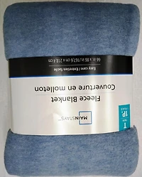 MAINSTAYS SOLID FLEECE BLANKET TWIN BLUE