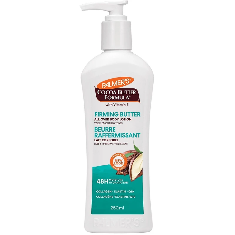 Palmer's® Cocoa Butter Formula® Beurre Raffermissant, Lait Raffermissant pour le Corps, Enrichi en Vitamine E, Q10, Collagène, Élastine et Beurre de Karité, 250ml 250 ml