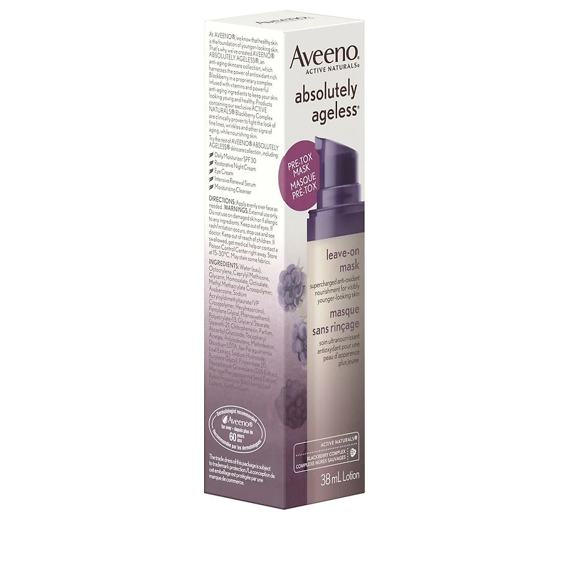 Aveeno Anti Aging Leave on Face Mask, 38mL 