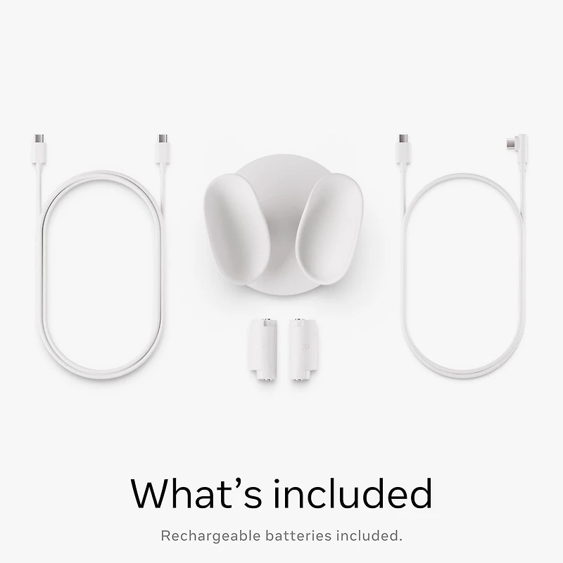 Docks de chargement compact Meta Quest — Compatible avec Meta Quest 3/3S — Câble de chargement prolongé pour casque