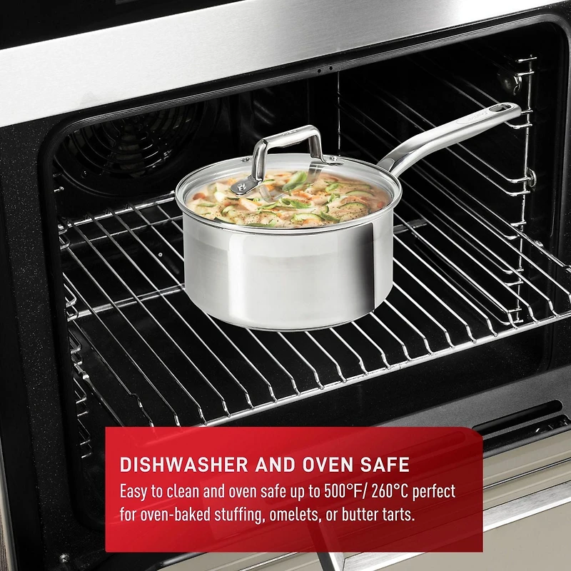 T-fal Stainless Steel 10-piece Cookware Set, Induction and oven safe, 10-piece set