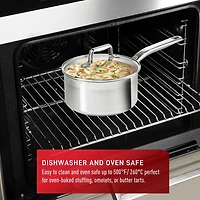 T-fal Stainless Steel 10-piece Cookware Set, Induction and oven safe, 10-piece set