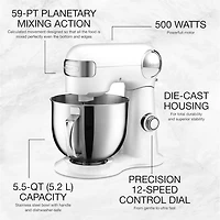 Batteur sur socle à tête inclinable Cuisinart Precision Master de 5,2 L 5,5 pintes (5,2 l)