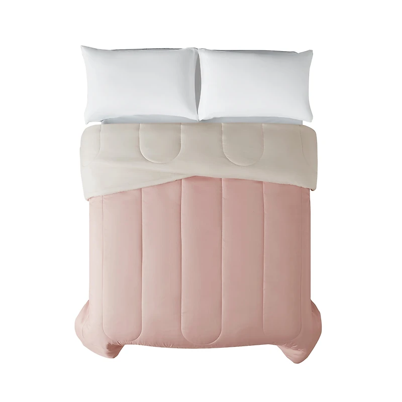 Mainstays Pink Reversible Comforter Double/Queen, MAINSTAYS PL MS PINK COMF DBL/QN