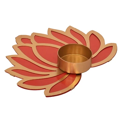 Way To Celebrate Diwali Decoration Lotus Tealight Holder Dual Tone Finish 6 inch