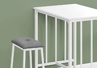 Monarch Specialties  Ens Salle A Manger, Ensemble De 3 Pièces, Hauteur Du Comptoir, 36" Rectangulaire, Petit, Cuisine, Stratifié Brun, Métal Noir, Contemporain