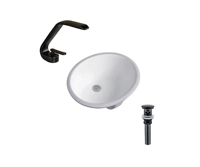 DROP Bath and Kitchen DR091104 Undermount Bathroom Sink Set