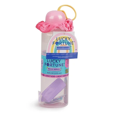 "Lucky Fortune Magic Series - Bouteille d'eau réutilisable, autocollants, Bracelet porte-bonheur et Chouchou - Bouteille d'eau Lucky H2O - Cadeau mignon pour les adolescents