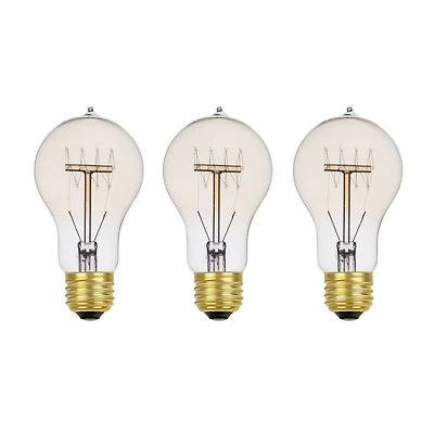 Ampoule incandescente à filament grillagé de 60W Edison A19 style vintage Edison (paquet de 3)