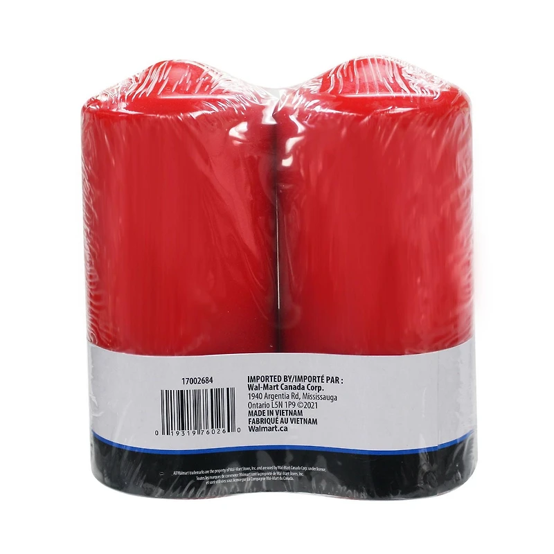 Mainstays Unscented 2PK Pillar Candles, Pack of 2