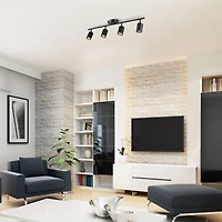 Rail d’éclairage à 4 ampoules de 30 po noir mat