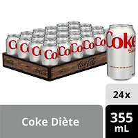 Coke Diète Cannettes, 355 mL, 24 Pack 24 x 355 mL