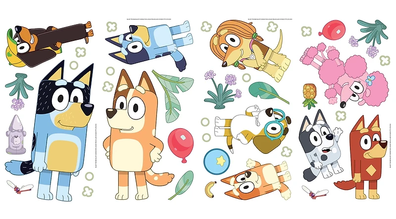 RoomMates Bluey Family & Friends Peel and Stick Wall Decals for Kids