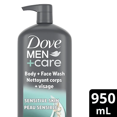 Dove Men+Care Sensitive Shield Body and Face Wash with 24-Hour Nourishing Micromoisture Technology Body Wash for Men, 950mL, 950mL