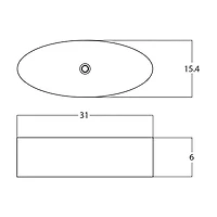 American Imaginations 31-in. W Above Counter White Bathroom Vessel Sink Set For Deck Mount Drilling AI-33416