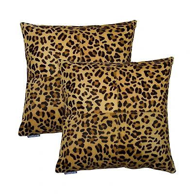 COUSSINS TORINO QUATTRO EN PEAU DE VACHE 18"X18" 2 PQT