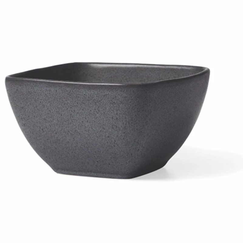 Better Homes & Gardens Dark Gray Square-Shaped Stoneware Cereal Bowl, Dinner bowl is 100% ceramic stoneware with a reactive glaze finish. Designed in a trendy shade of dark gray. Dishwasher and microwave safe.