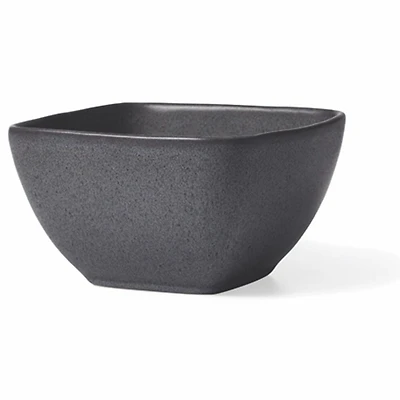 Better Homes & Gardens Dark Gray Square-Shaped Stoneware Cereal Bowl, Dinner bowl is 100% ceramic stoneware with a reactive glaze finish. Designed in a trendy shade of dark gray. Dishwasher and microwave safe.