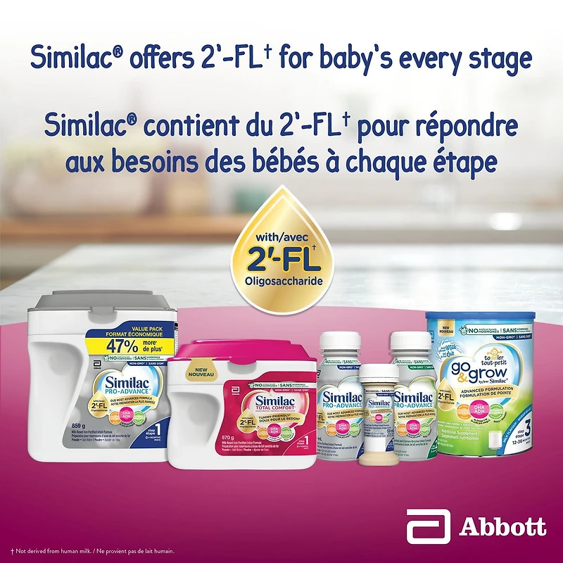 Similac Total Comfort, Baby Formula, Tummy-Friendly, Easy To Digest, Now With Breast Milk-Inspired Innovation 2’-FL, 0+ Months, Powder, 837 g, 837 G