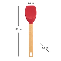 Holiday Time Silicone & Beechwood Spoonula Spatula, Red