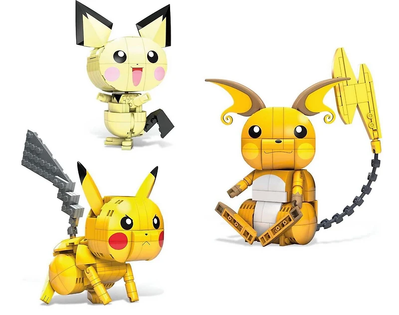 Mega Pokémon Trio Évolution Pikachu Comprend 621 pièces, 7+ ans