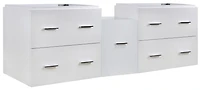 60.5-in. W 18-in. D Modern Wall Mount Plywood-Veneer Vanity Base Set Only In White AI-760