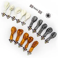 illooms Gold, Silver, White LED Light Up Balloons, Pack of 15