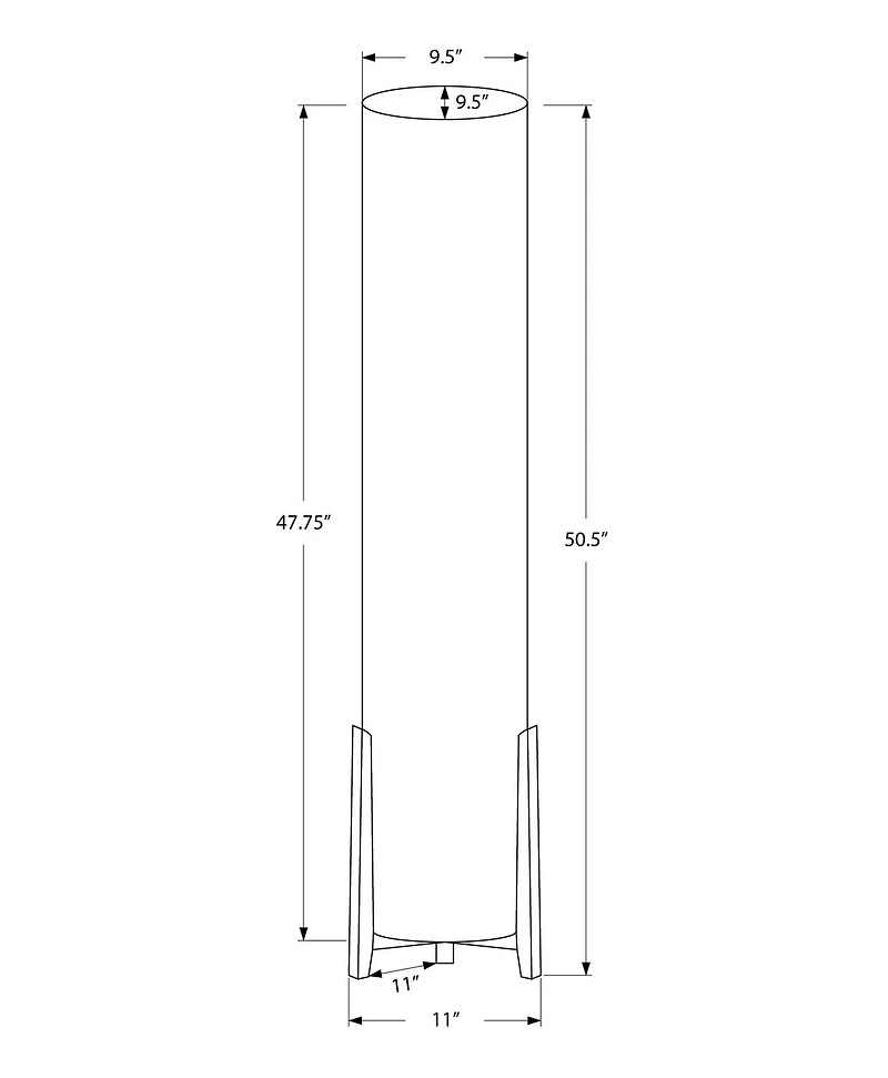 Monarch Specialties  Luminaire, 50"h, Lampadaire, 50" H, Abat-jour Ivoire / Crème, Contemporain