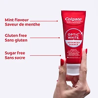 Colgate Optic White Advanced Sparkling White Toothpaste with Fluoride, Mint, 73 ml