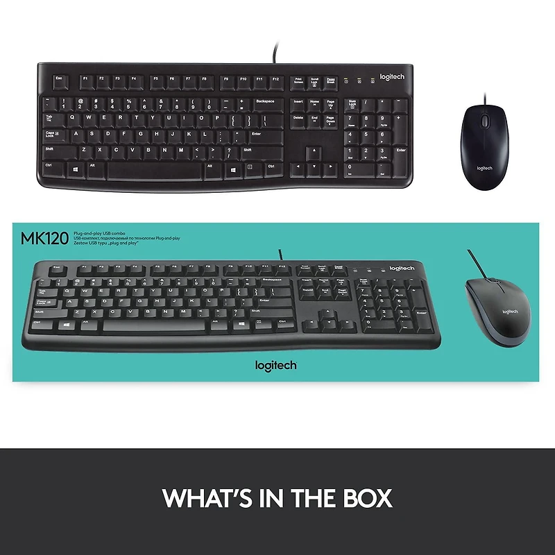 Clavier et souris pour ordinateur MK120 de Logitech