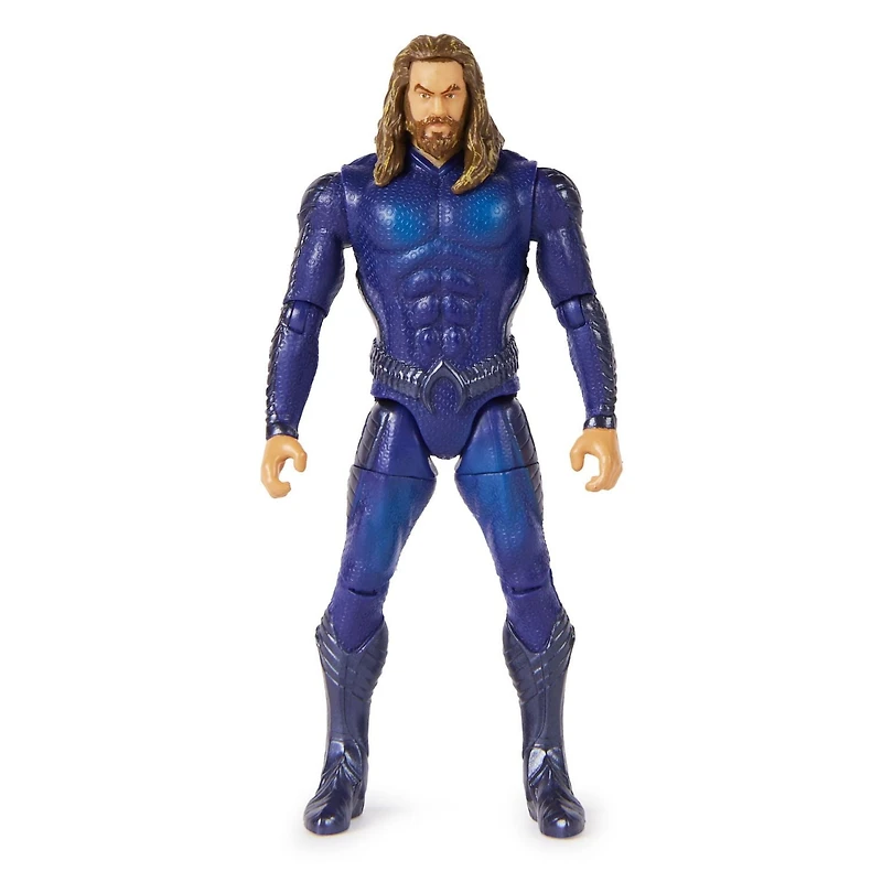 DC Comics, Figurine articulée Aquaman, 10 cm, 2 accessoires, modélisation minutieuse reproduisant le style du film, jouets de super-héros à collectionner pour garçons et filles